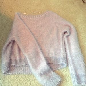 Purple knit cotton on sweater