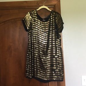 Black with Gold Sequence Dress