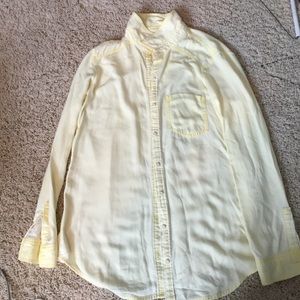 Cute button up pale yellow shirt