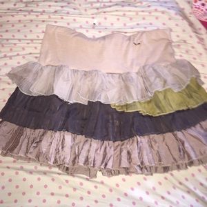 multicolored neutral skirt