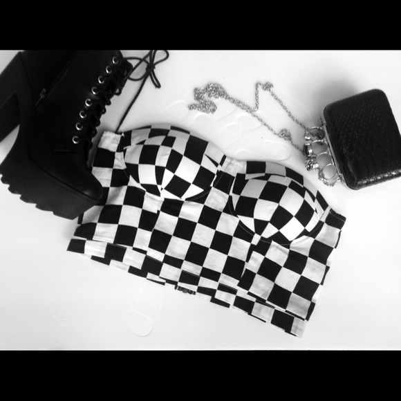Cropped front-zippered bustier