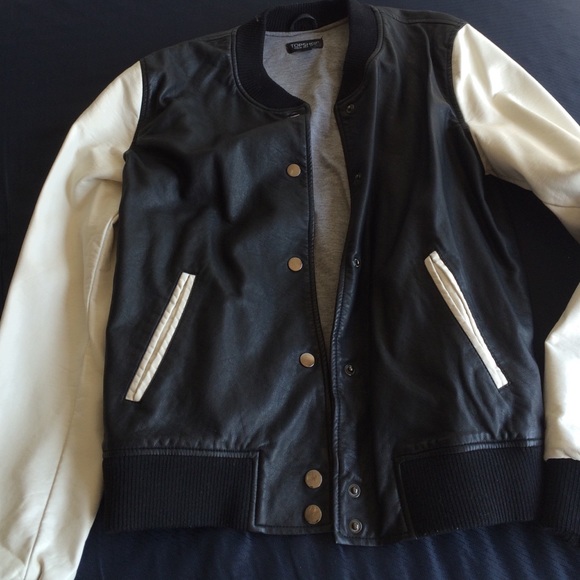 Topshop black and white bomber jacket
