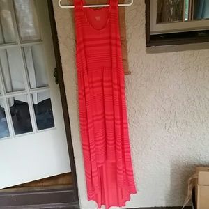 **sold** Orange/pink Long striped dress!