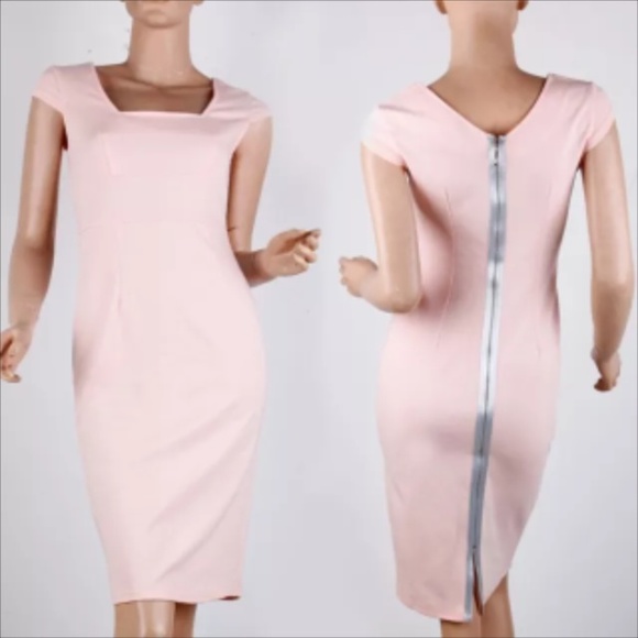 NWT Light Pink Back Zipper Pencil Dress Size S - Picture 2 of 3