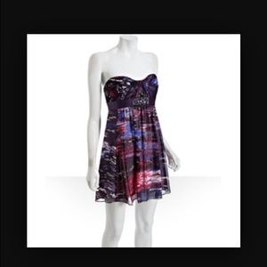 BCBG Max Azria sunset reflections strapless dress