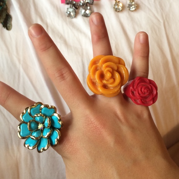 Set of 3 Flower Rings