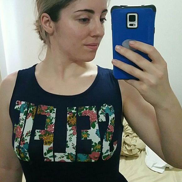 SELFIE Navy Blue A-Line Casual Floral Dress - Picture 2 of 4