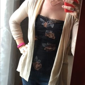 White House Black Market zip up corset-style top