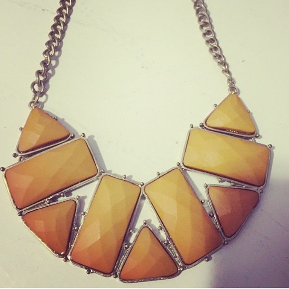 Mustard Geometric Statement Necklace - Picture 1 of 1