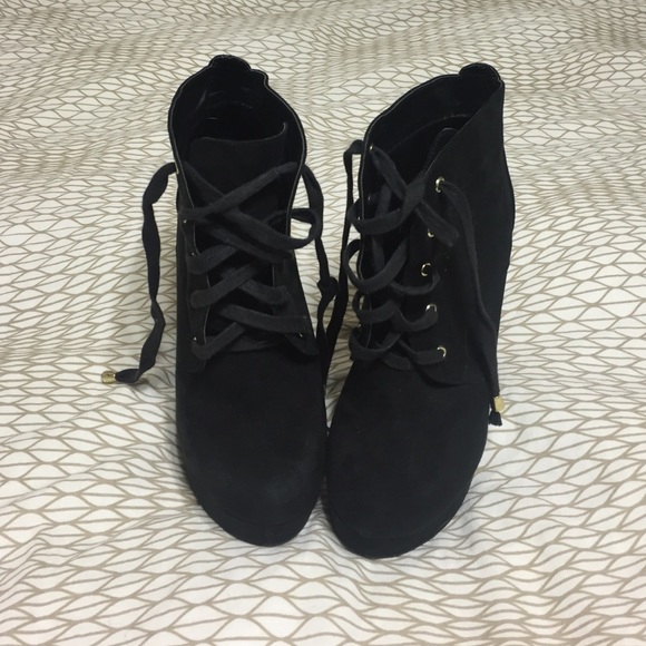 Black suede booties