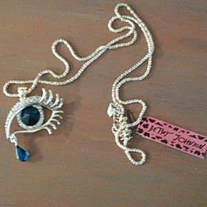NWT Betsey Johnson teardrop eye necklace