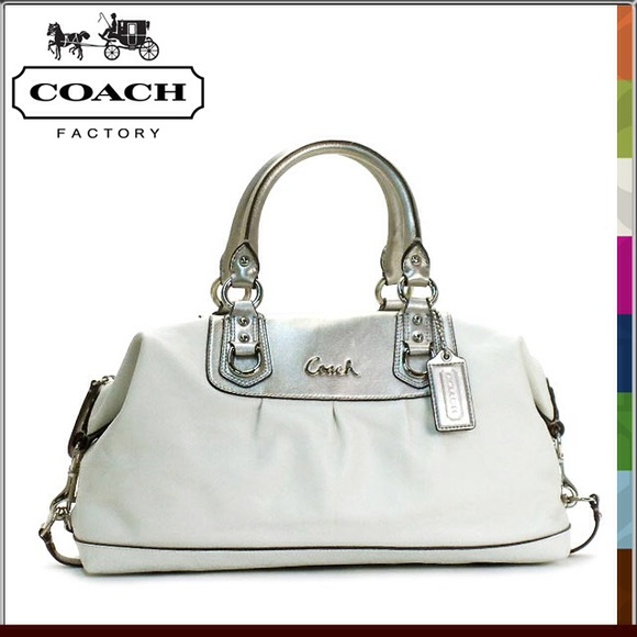Coach Handbags - HOLD FOR OFELIA COACH Ashley white and silver