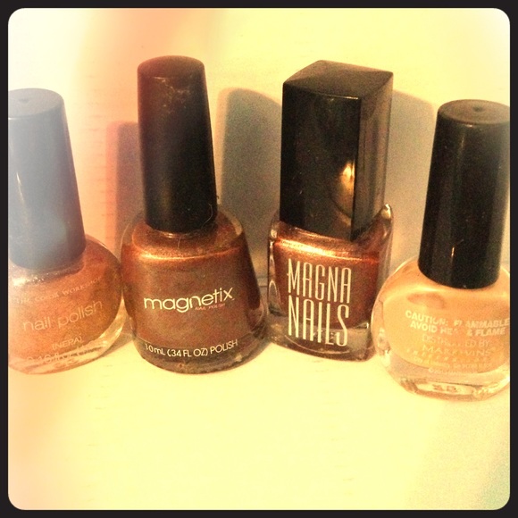 Bronze and gold nail polish unused
