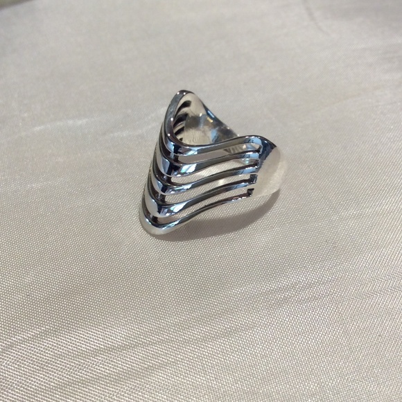 SOLD New STERLING SILVER Designer look Wave RING - Picture 2 of 4