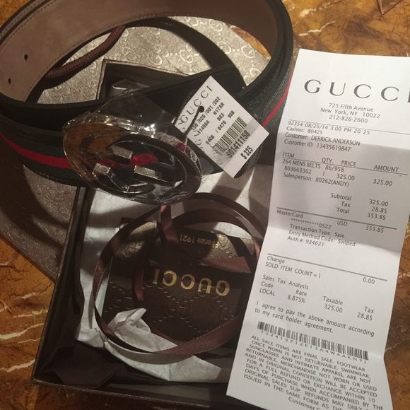 Gucci Web belt Black red Green - Picture 2 of 4