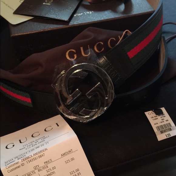 Gucci Web belt Black red Green - Picture 3 of 4