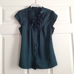 Button Up Ruffled Dressy Top