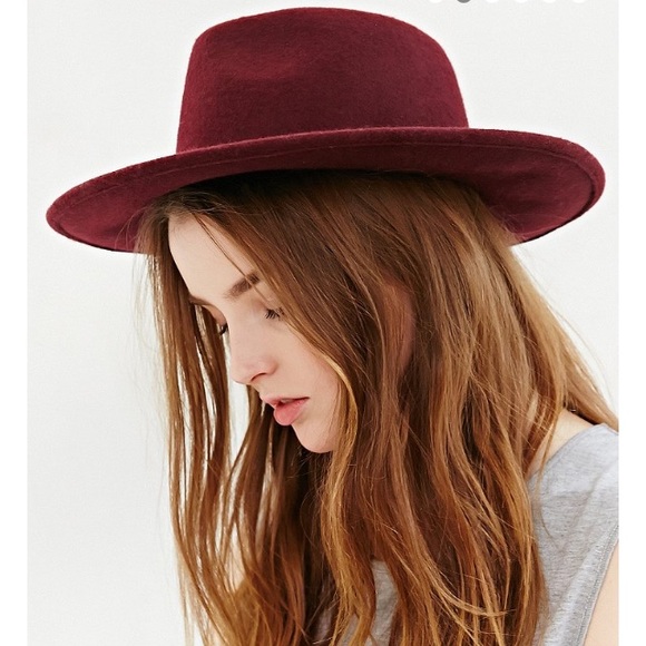 Boho Maroon Fedora Hat