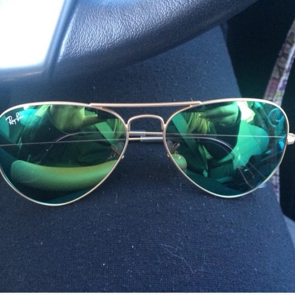 Ray bans mirrored aviators - green - Picture 2 of 4