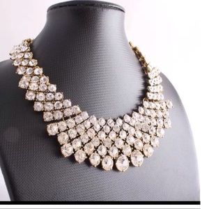 Gold crystals statement necklace