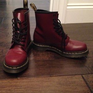Burgundy doc martens