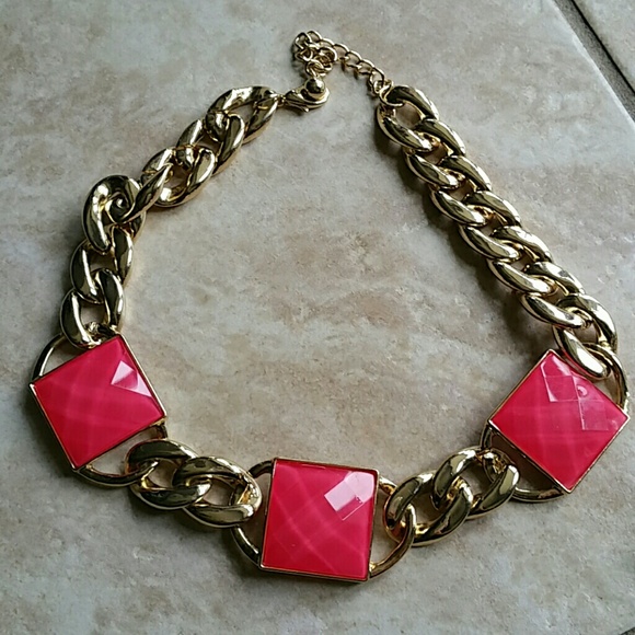 Coral gold chain necklace