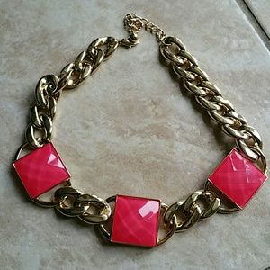 Coral gold chain necklace