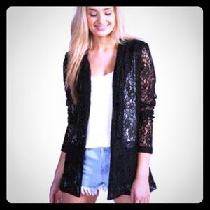 Black lace blazer/kimono