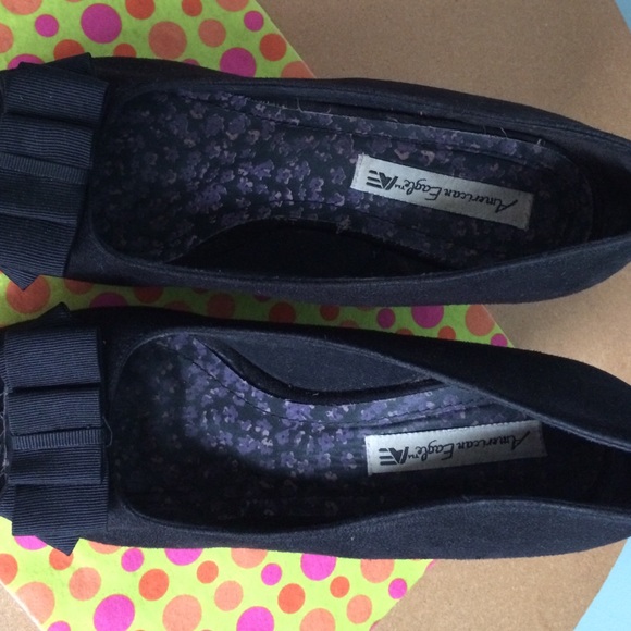 Black suede wedge peep toes with bow - Picture 2 of 3