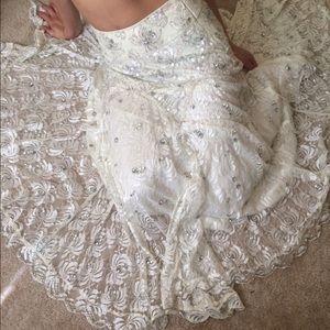 FREE PEOPLE WHITE  EMBROIDERED SEQUENCE/JEWEL MAXI