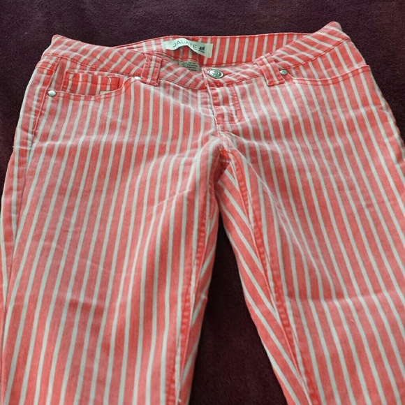 orange and white  pants