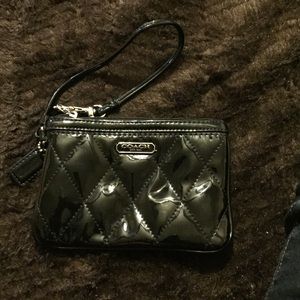 Authentic black Coach Patent Wristlet