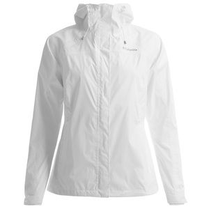 Women's white Columbia rain jacket