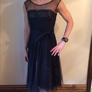 Black lace/ tuel cocktail dress NWT