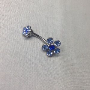 Cerulean Blue Navel Flowery Ring