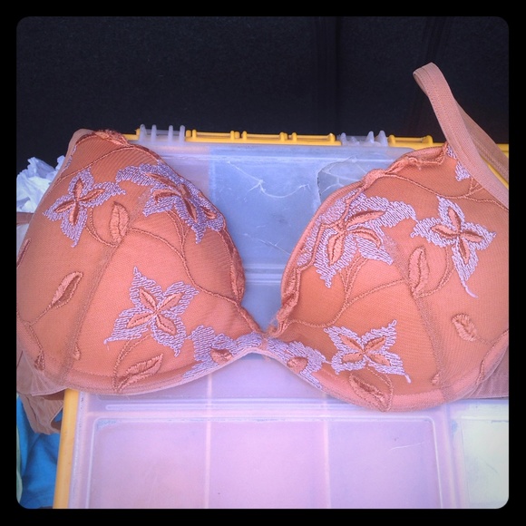 Orange lace bra!