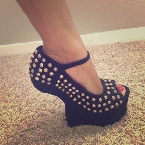 Black gold studded Glaze heels
