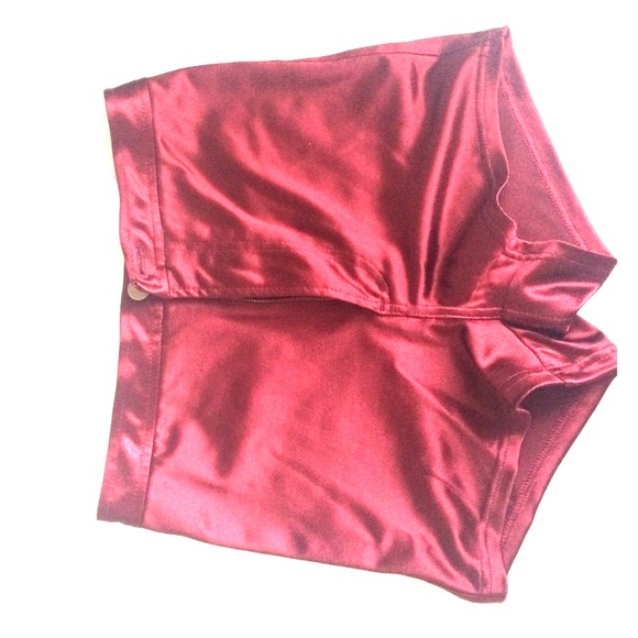 Burgundy high waist shorts