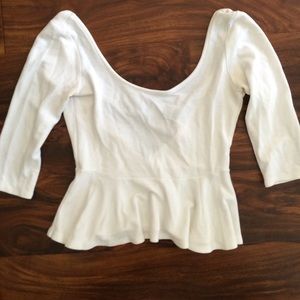 White Peplum Top