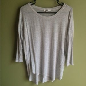 Thin gray hi-lo pico sweater