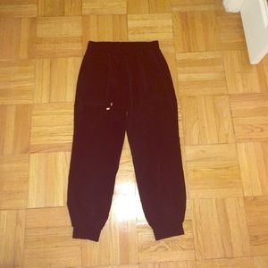 Silky Black Pants with Tight Bottoms