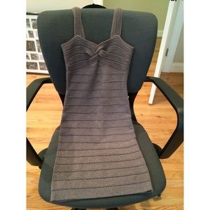 NWT Gray shimmery Bebe dress sz Small
