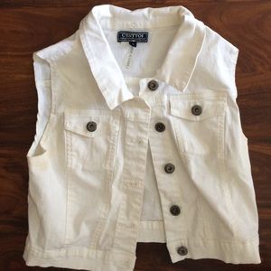 White Jean Vest