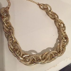 Gold linked necklace