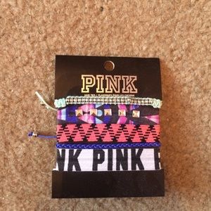 Victoria's Secret pink hair tied and wristband set