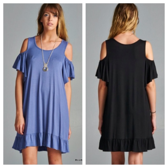 Dresses & Skirts - Essential Cold Shoulder Ruffle Dress