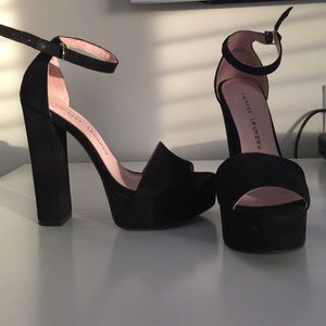 Chinese Laundry black suede platforms