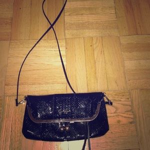 Jessica Simpson Black Crocodile Cross Body Bag