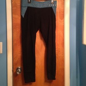 Victoria's Secret black and blue yoga pants