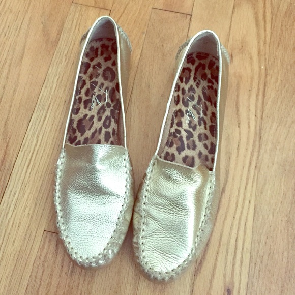 Gold Metallic Loafers